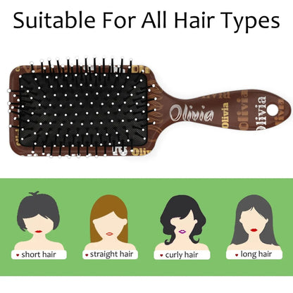 Personalized Name Hair Brush Detangler Brush Gifts for Women Man Custom Detangler-Hair-Brush Kids-Toddler-Girls for Travel All Hair Types