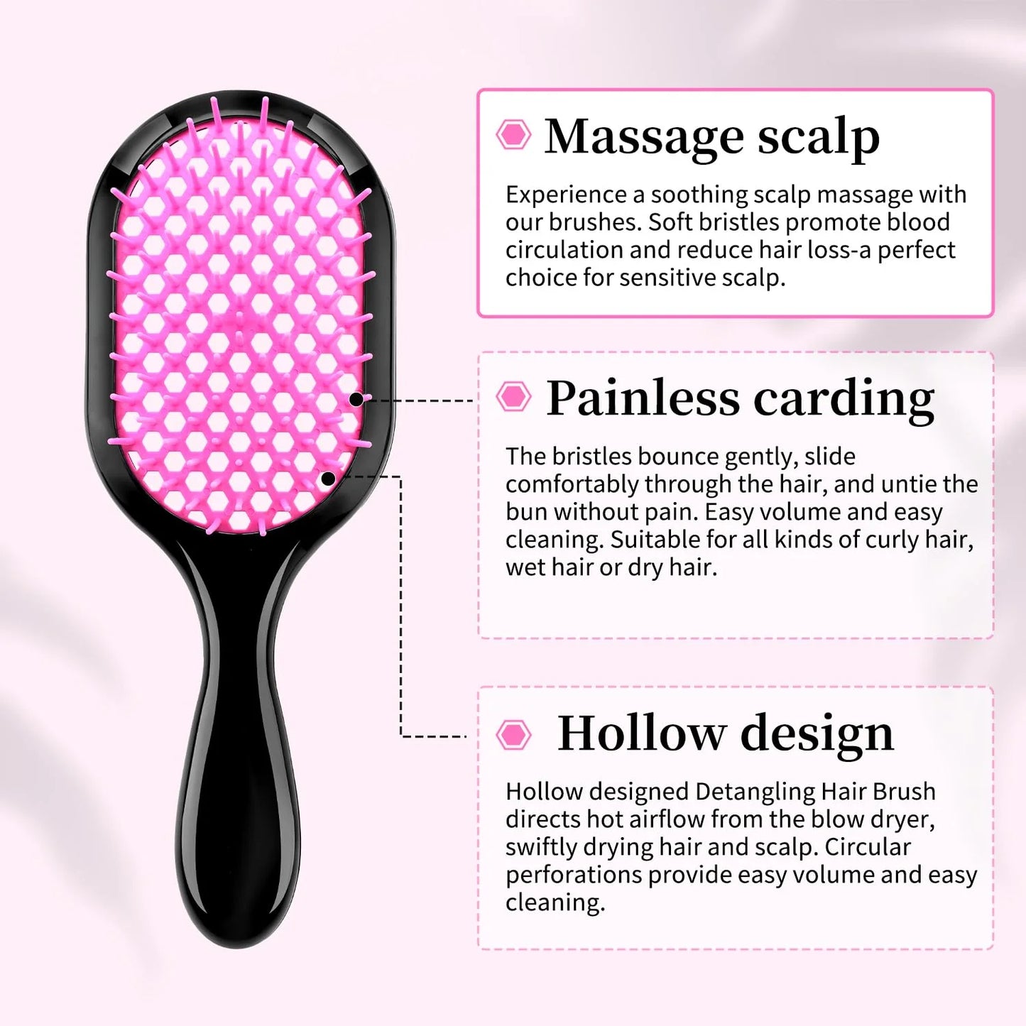 Detangling Brush,1 Pack Detangler Brush, Gentle & Effective Detangling on Wet or Dry Fragile Hair Types,Ultra-light, Detangling Brsuh ventilated and antistatic hairbrush (green1)