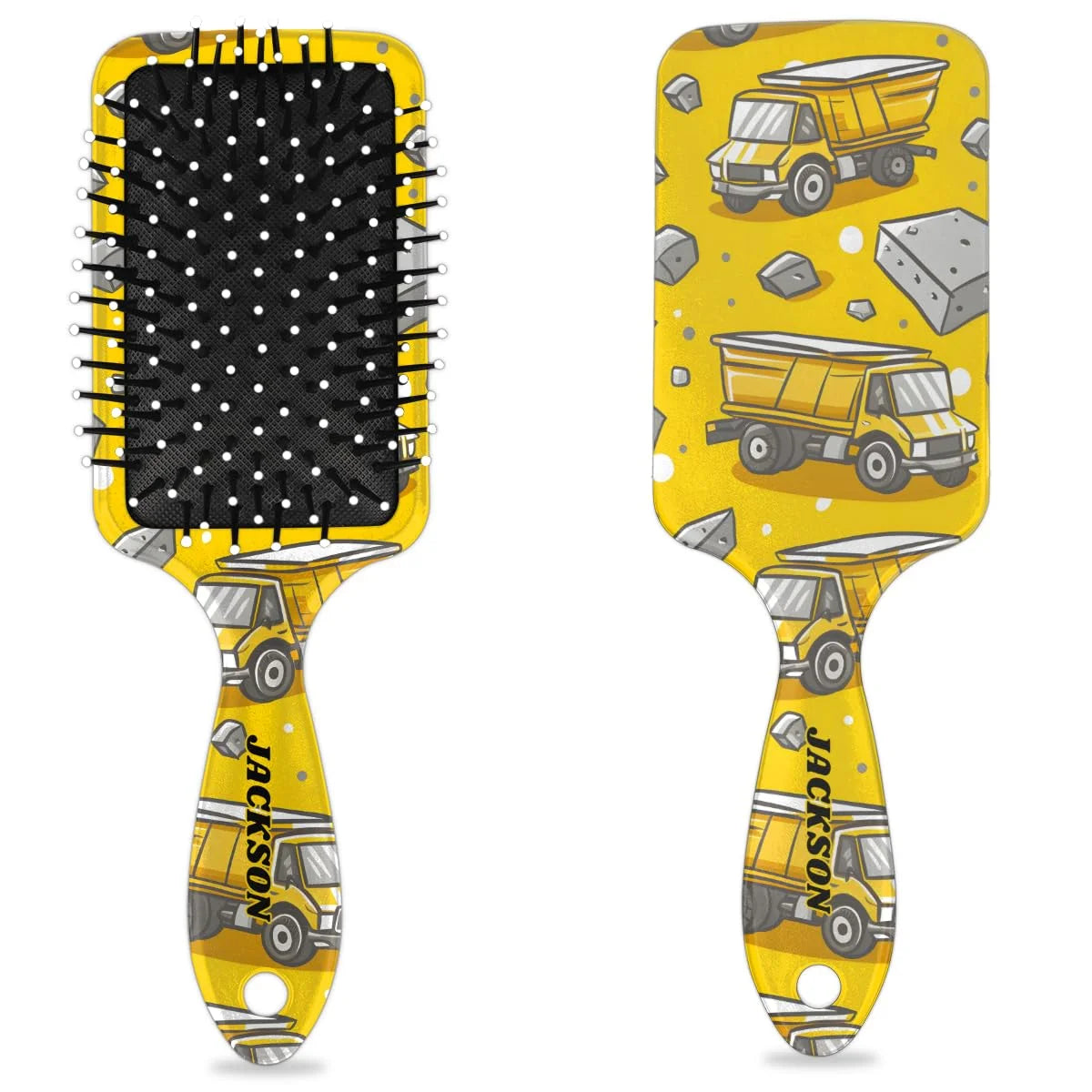Personalized Cute Car Detangler-Hair-Brush for Kids Boys,Glides Through Tangles Comb,Custom Name Hair Brushes for All Hair Types Wet/Dry/Curly/Thick Hair,White 2