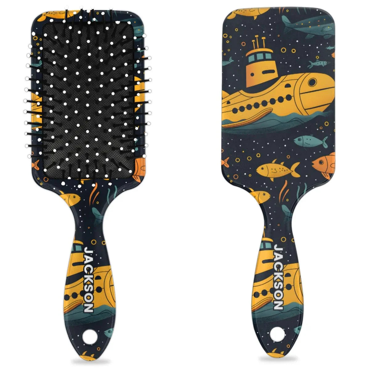 Personalized Cute Car Detangler-Hair-Brush for Kids Boys,Glides Through Tangles Comb,Custom Name Hair Brushes for All Hair Types Wet/Dry/Curly/Thick Hair,White 2