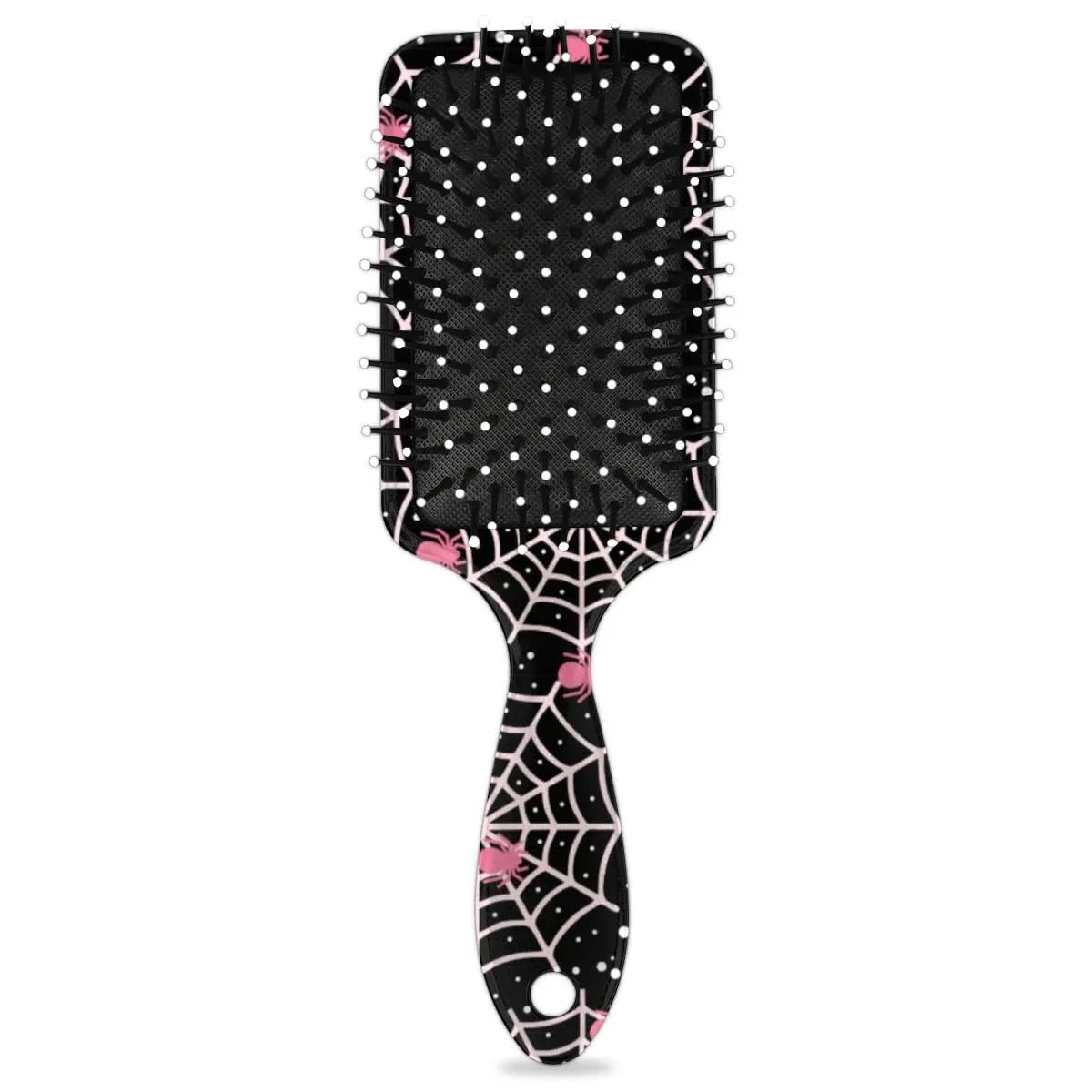 Personalized-Kids-Hair-Brush for Boy Girls Custom Gift Detangler Brush Soft Bristle Hair Brushes Travel Hair Brush for All Hair Types Christmas Hallowmas Spider Web Sliver Dot