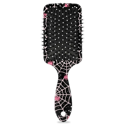 Personalized-Kids-Hair-Brush for Boy Girls Custom Gift Detangler Brush Soft Bristle Hair Brushes Travel Hair Brush for All Hair Types Christmas Hallowmas Spider Web Sliver Dot