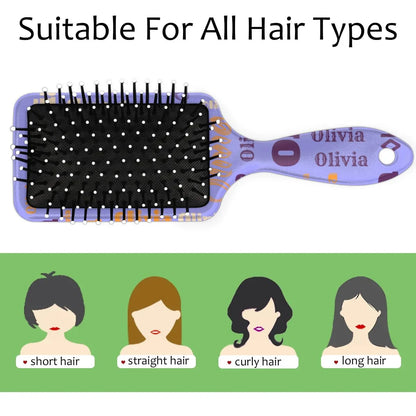 Personalized Name Hair Brush Detangler Brush Gifts for Women Man Custom Detangler-Hair-Brush Kids-Toddler-Girls for Travel All Hair Types