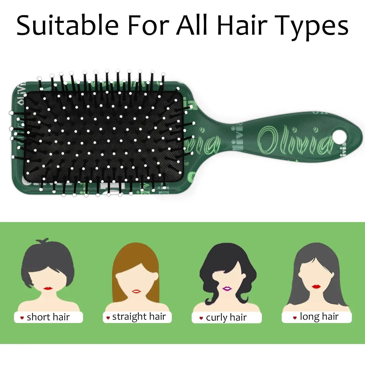 Personalized Name Hair Brush Detangler Brush Gifts for Women Man Custom Detangler-Hair-Brush Kids-Toddler-Girls for Travel All Hair Types