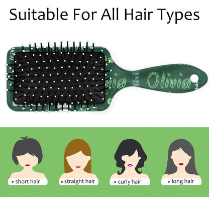 Personalized Name Hair Brush Detangler Brush Gifts for Women Man Custom Detangler-Hair-Brush Kids-Toddler-Girls for Travel All Hair Types