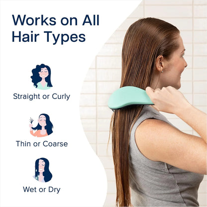 Crave Naturals Glide Thru Hair Brush - Detangler Brush for Curly, Straight, Wet or Dry Hair - Gentle Detangling Brushes for Adults, Kids, Toddlers - Hair Accessories for Women, 7.5x3" - Pink