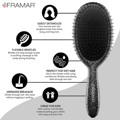 FRAMAR Wet Hair Brush Detangler, Detangling Hairbrush For Women – Giraffe