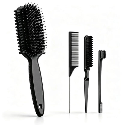 Curl Defining Brush, Curly Hair Brush, Slick Back Hair Brush, For Combing and Shaping Curls in All Hairstyles to Reduce Pulling (Pink)