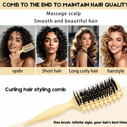 Curly Hair Brush Candybrush Curl Defining Brush for Detangling Shaping and Defining Curls for Women, Men, Wet & Dry Hair (Green Pink)