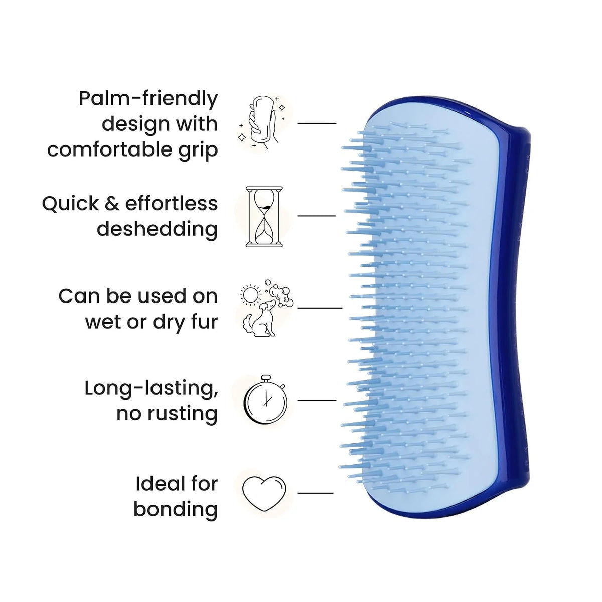 Pet Teezer De-Shedding Dog Brush for Long Hair Breeds, Large, Blue & Pink