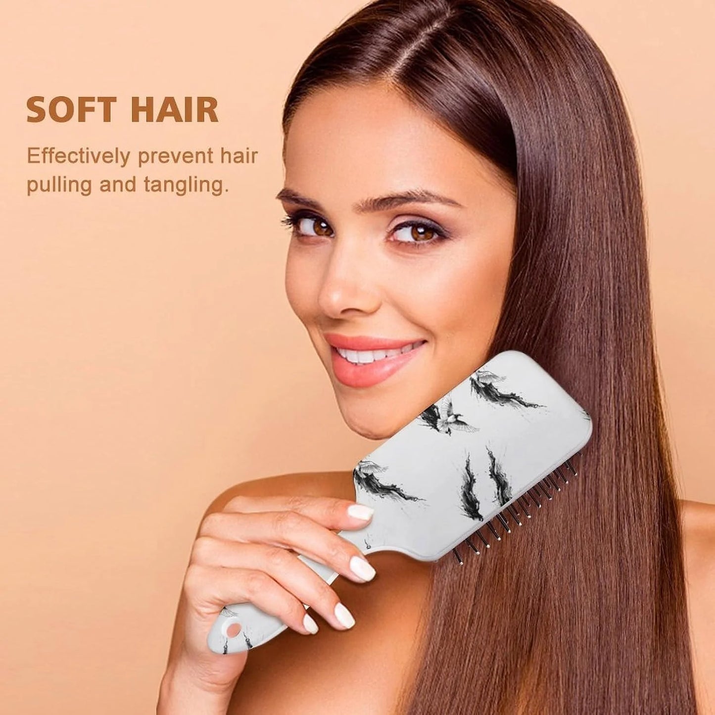 Air-Cushion Comb Black Gold Glitter Cheetah Leopard Print, Smooth Hair Salon Anti-Knotting Fluffy, For Long Thick Curly Hair, 1 Pack