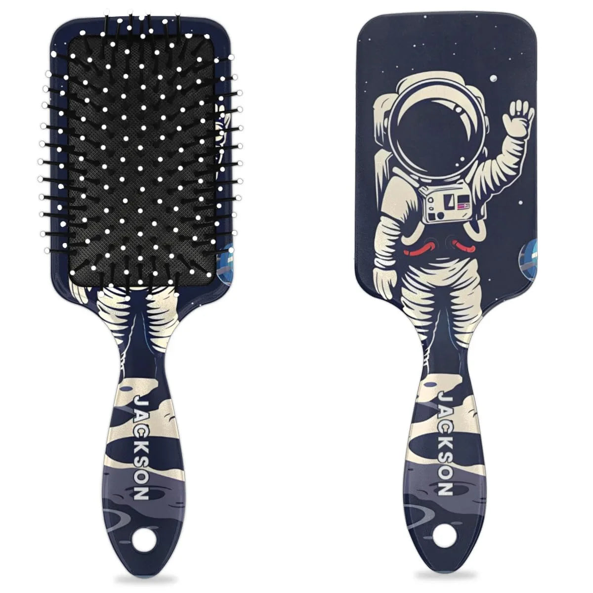 Personalized Cool-Rocket Detangler-Hair-Brush for Kids-Boys,Glides Through Tangles Comb,Custom Name Hair Brushes for All Hair Types Wet/Dry/Curly/Thick Hair,Dark Blue
