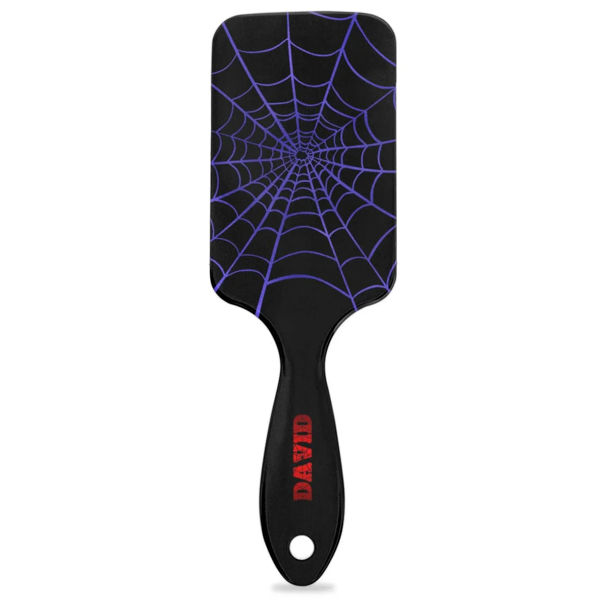Personalized-Kids-Hair-Brush for Boy Girls Custom Gift Detangler Brush Soft Bristle Hair Brushes Travel Hair Brush for All Hair Types Christmas Hallowmas Spider Web Sliver Dot
