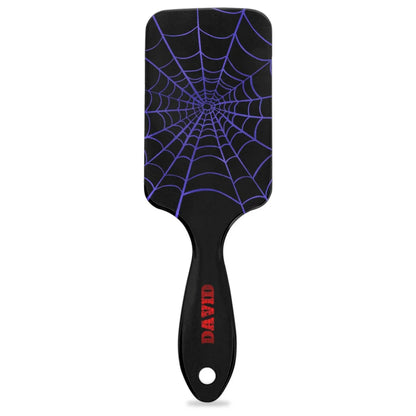 Personalized-Kids-Hair-Brush for Boy Girls Custom Gift Detangler Brush Soft Bristle Hair Brushes Travel Hair Brush for All Hair Types Christmas Hallowmas Spider Web Sliver Dot
