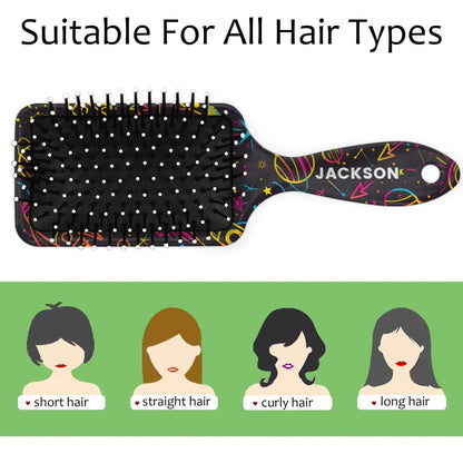 Personalized Cute Car Detangler-Hair-Brush for Kids Boys,Glides Through Tangles Comb,Custom Name Hair Brushes for All Hair Types Wet/Dry/Curly/Thick Hair,White 2