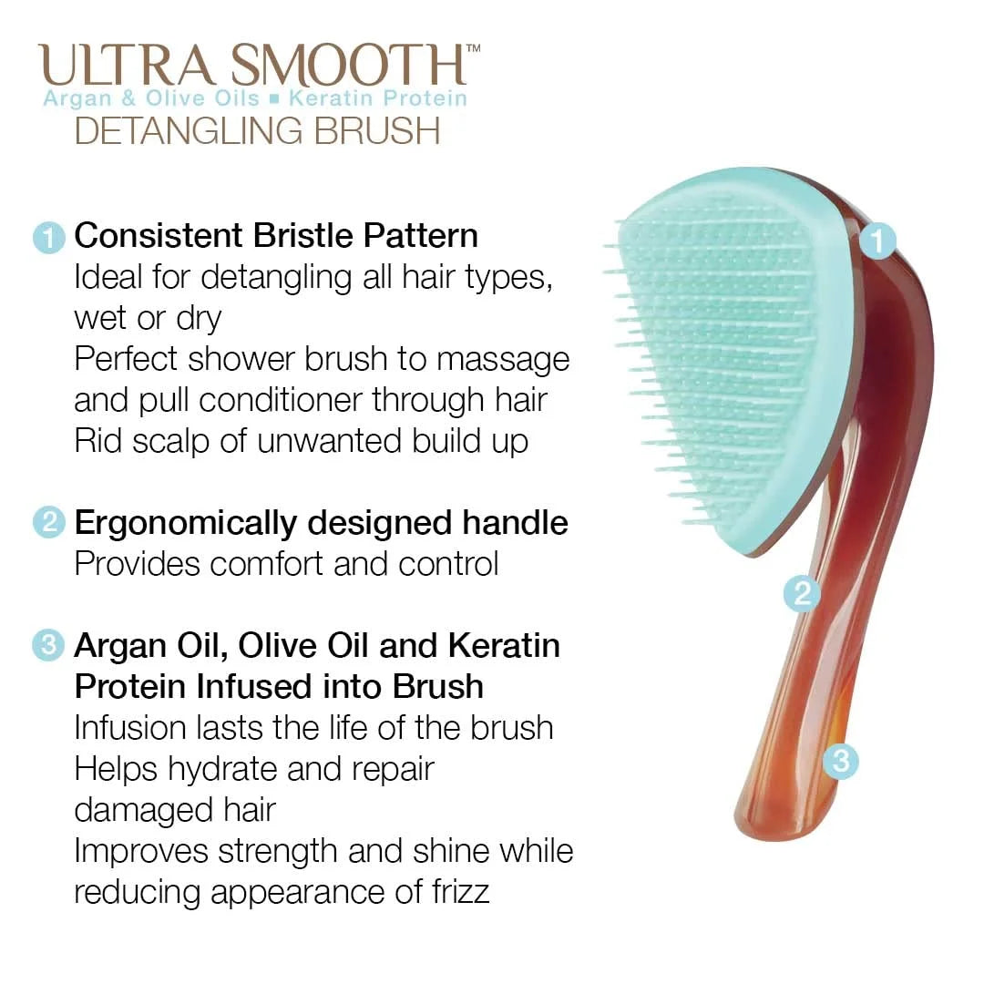 Cricket Ultra Smooth Coconut Conditioning Comb – Infused with Coconut Oil & Keratin for Frizz-Free Shine and Hydration, Ideal for Mid-Length, Thick, and Textured Hair