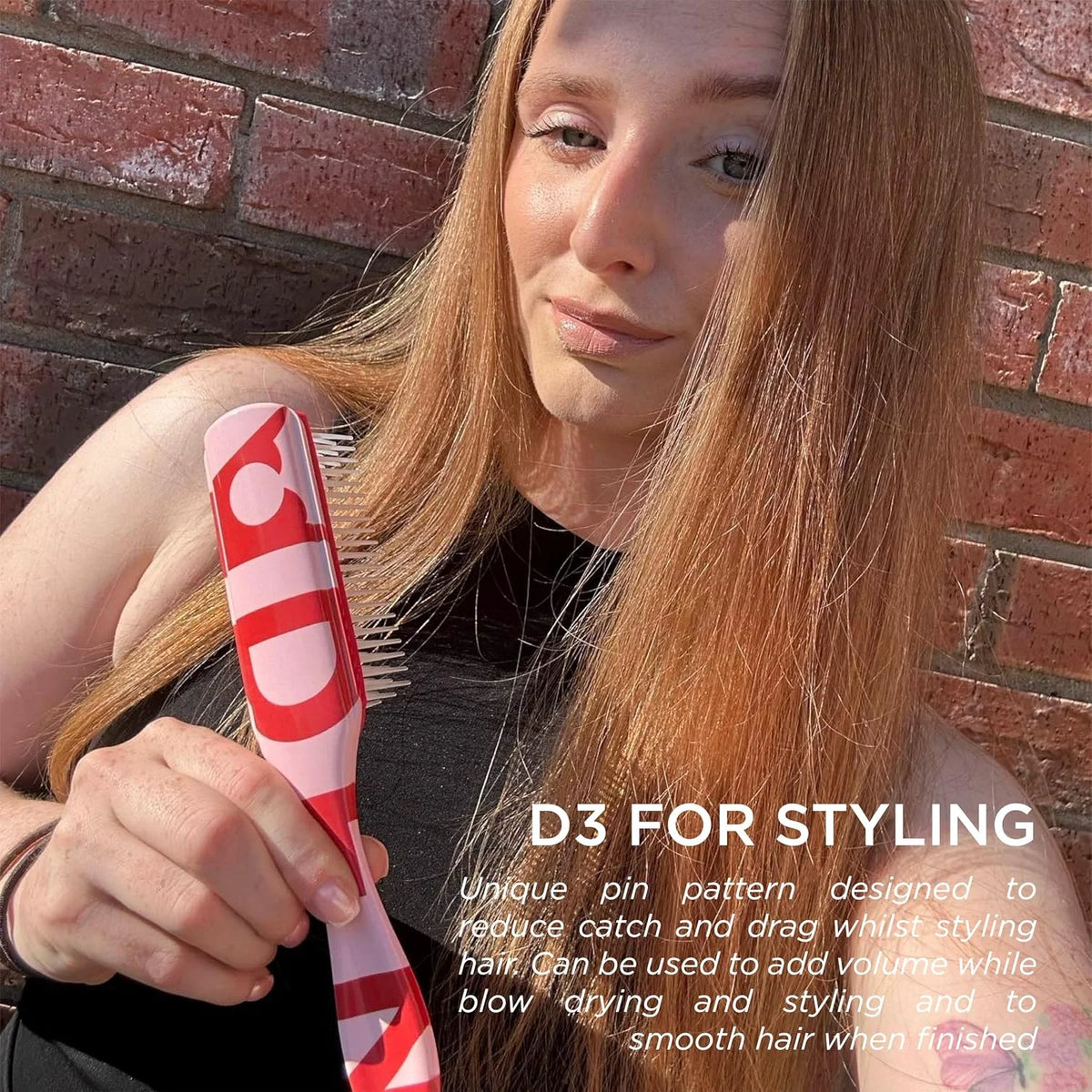 Denman D3 Original Curl Definer & Styler, Curly Hair Brush for Women & Men – 7 Row Detangling & Curl Defining Brush for Smooth Defined Curls - a precision Styling Brush for straight hair