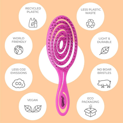 Ninabella Detangler Brush - No Tangle Hair Brush for Women, Fine, Thick and Long Hair - Hairbrush for Wet and Dry Hair, Gentle on the Scalp - Elegant Black