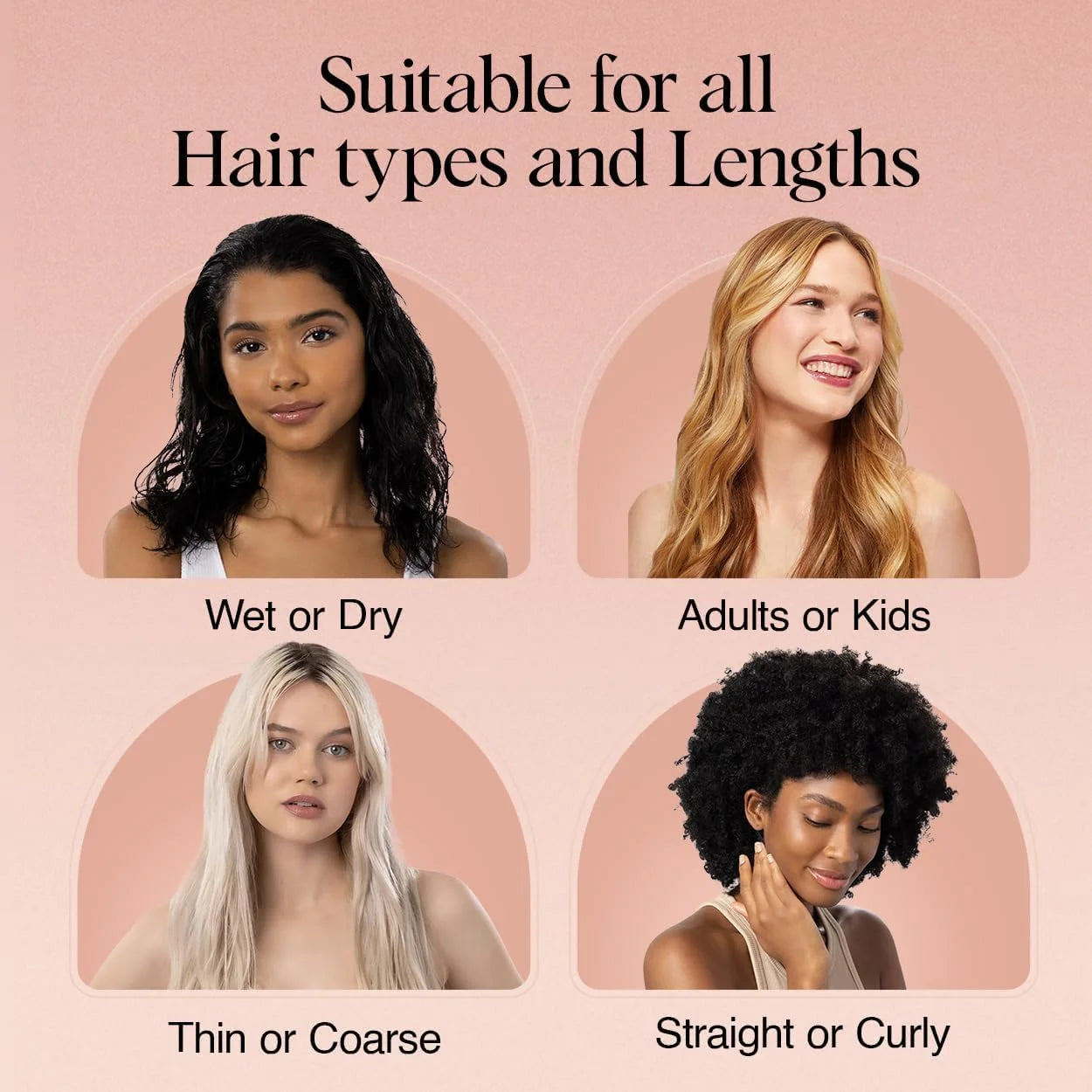 Kitsch Detangle Brush – Gentle Curly Hair Brush All Hair Types - Black