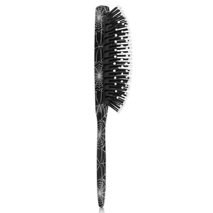 Personalized-Kids-Hair-Brush for Boy Girls Custom Gift Detangler Brush Soft Bristle Hair Brushes Travel Hair Brush for All Hair Types Christmas Hallowmas Spider Web Sliver Dot