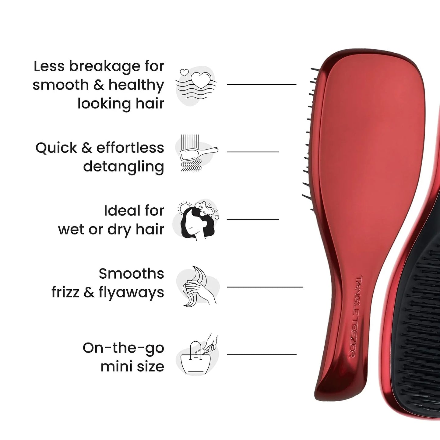 Tangle Teezer Chrome Ultimate Detangler Brush for Wet & Dry Hair, Eliminates Knots & Reduces Breakage for Straight to Curly Hair Types, Chocolate Bronze (Pack of 3)