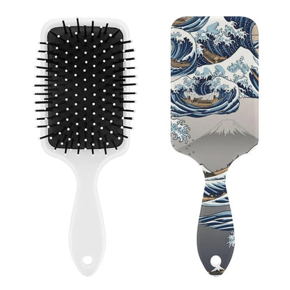 Air Cushion Comb for Massage Japanese Ocean Wave Fish Koifish Art, For Curly Long Thick Straight Hair, Women Girls Ladies