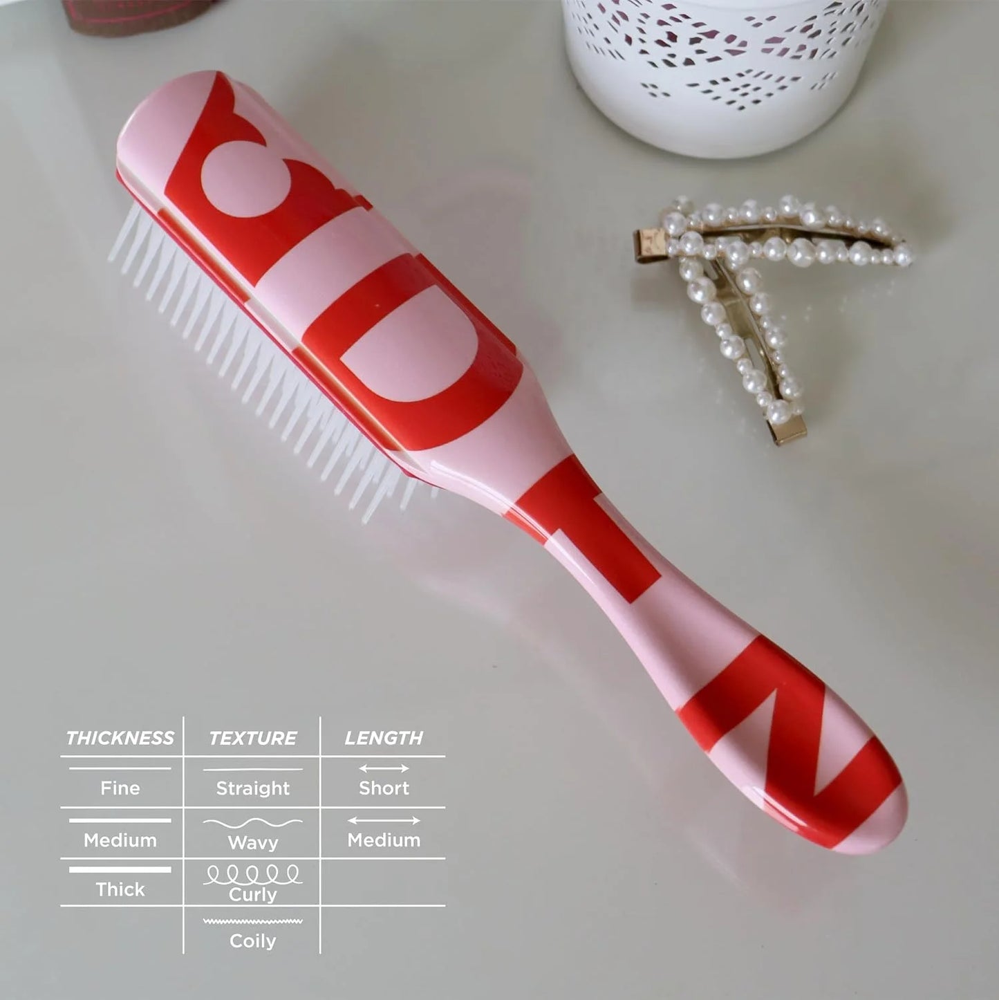 Denman D3 Original Curl Definer & Styler, Curly Hair Brush for Women & Men – 7 Row Detangling & Curl Defining Brush for Smooth Defined Curls - a precision Styling Brush for straight hair