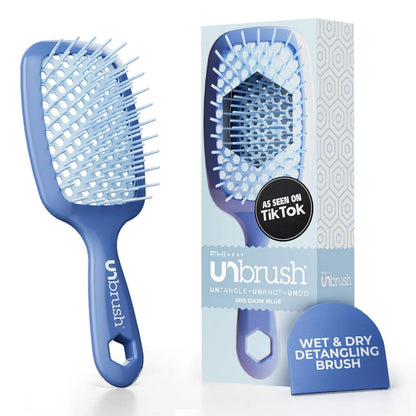 FHI Heat UNbrush Detangling Brush for Pain-Free Brushing on All Wet or Dry Hair Types — Durable DuoFlex Anti-Static Bristles, Lightweight Handle, Vented Hair Brush
