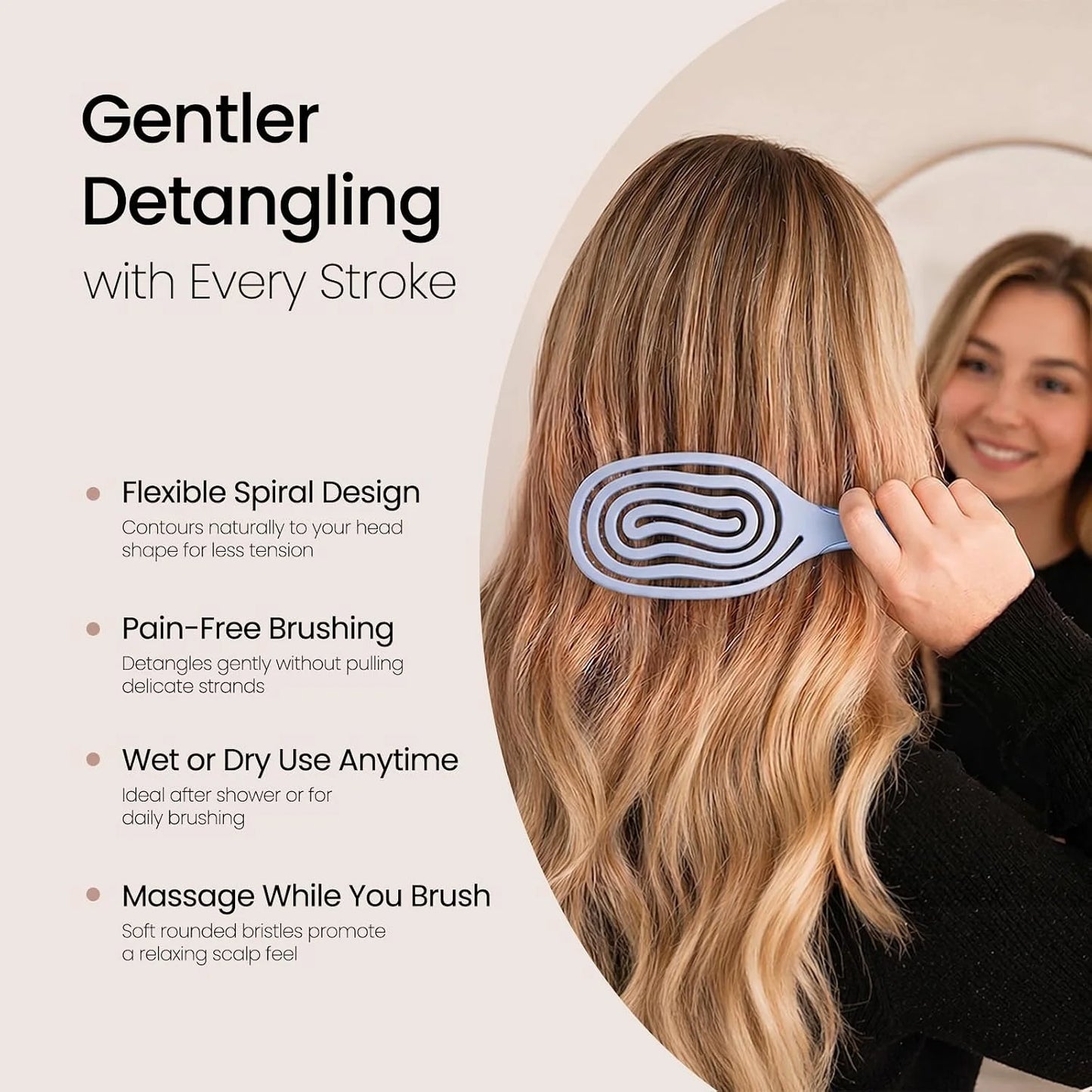 AIMIKE Vented Hair Brush for Fine Thin Hair, Gentle Detangler for Women