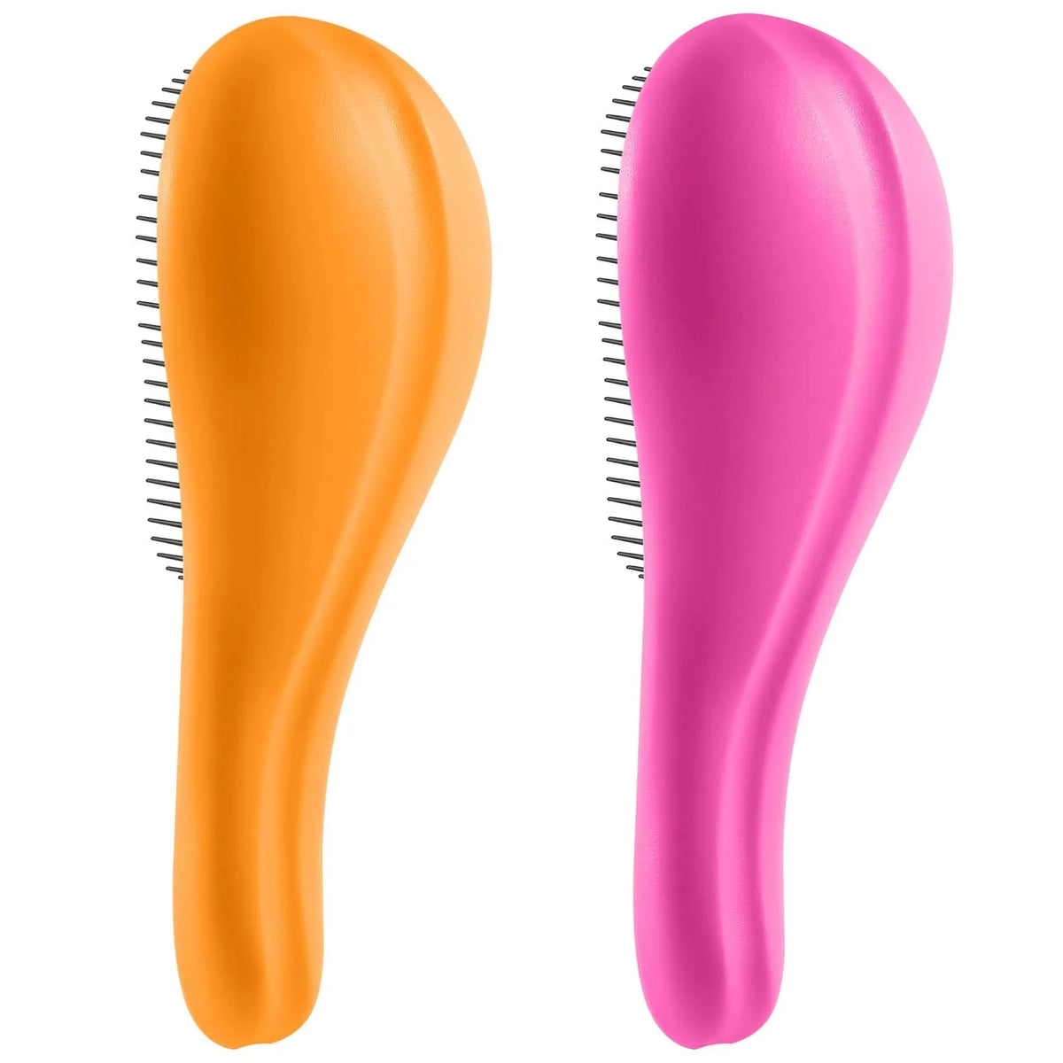 2 Pack Detangling Hair Brush - Detangler Hairbrush with Ultra Soft Bristles for Effortless Tangle Removal - For Dry Wet Damaged Curly Hair for Men Women Girls Boys Kids - Black & Green