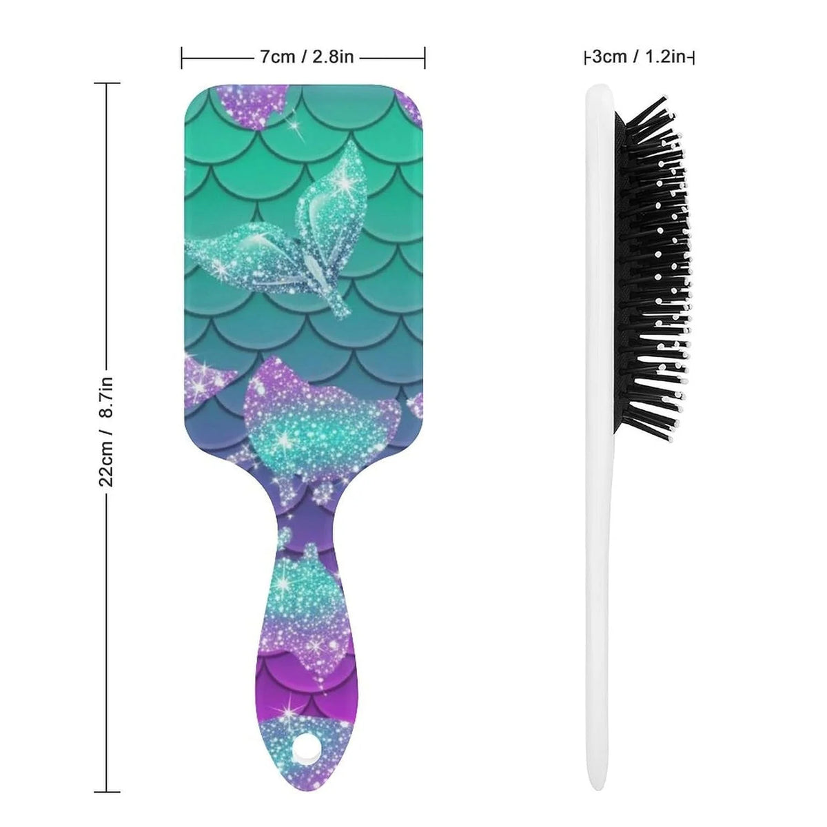 Women Girls Ladies Hair Brush Purple Black Buffalo Check Plaid Pattern, Paddle Brush for Detangling Scalp Massage, Cushion Hairbrush for Long Thick Curly Hair