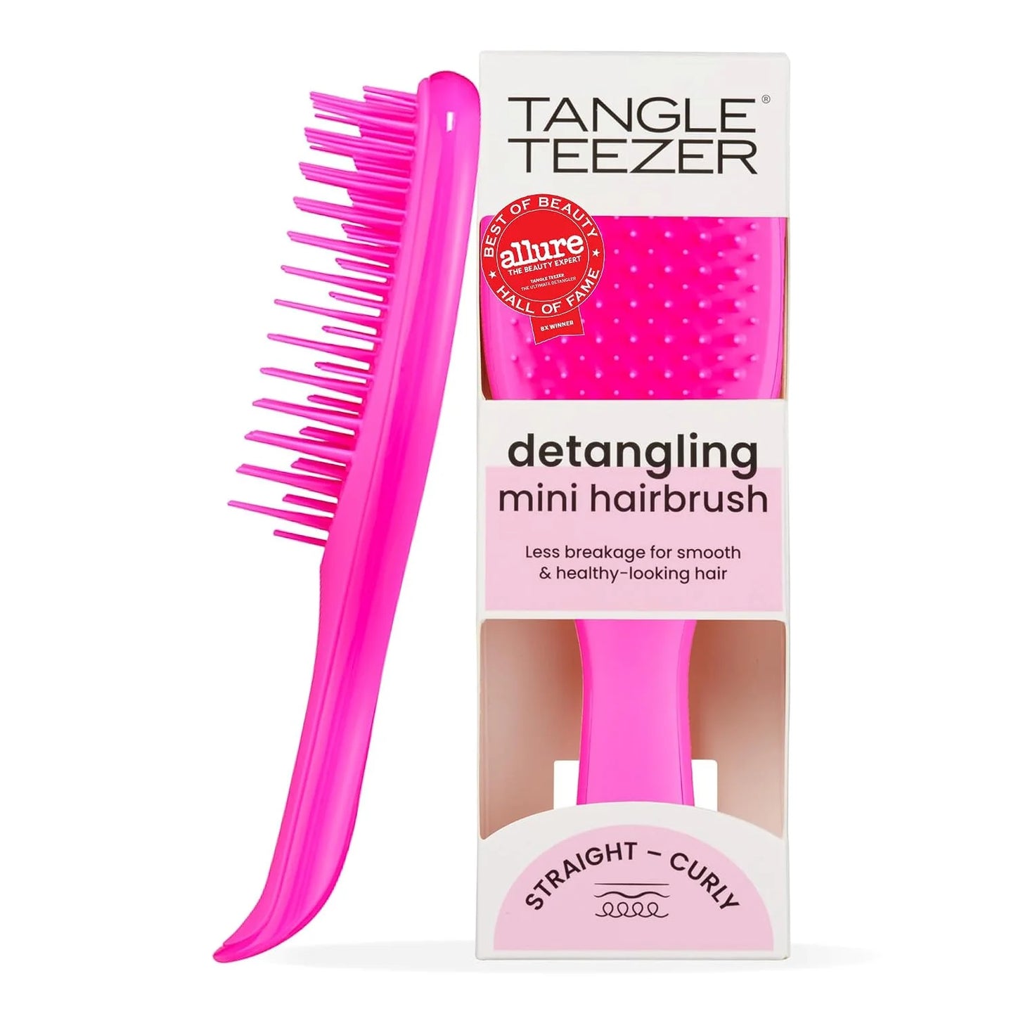 Tangle Teezer Ultimate Detangler Mini Hair Brush, Pink & Mint
