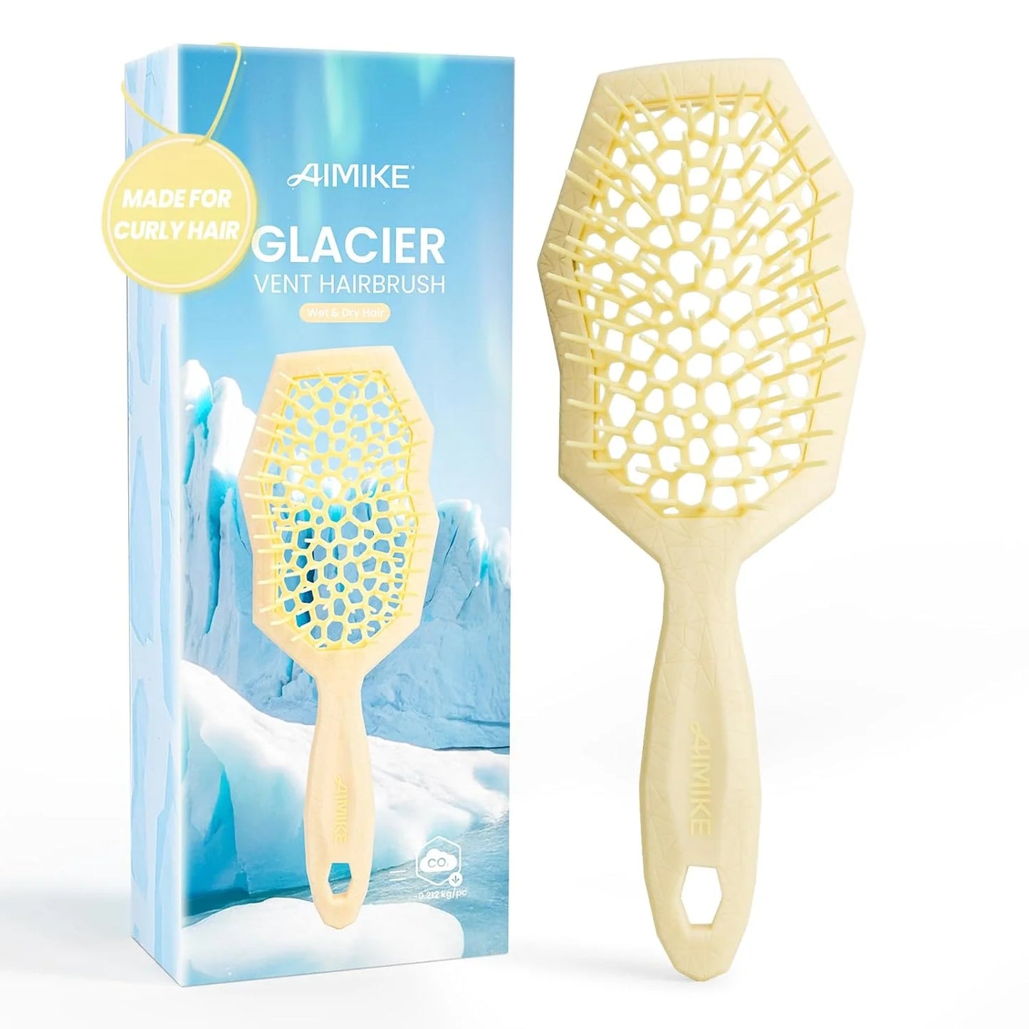AIMIKE Glacier Detangler Brush for Curly Hair, Wet & Dry Hair Brush