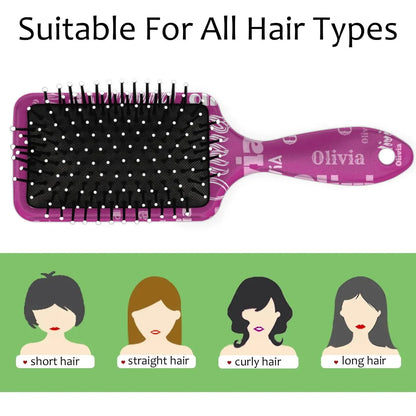 Personalized Name Hair Brush Detangler Brush Gifts for Women Man Custom Detangler-Hair-Brush Kids-Toddler-Girls for Travel All Hair Types