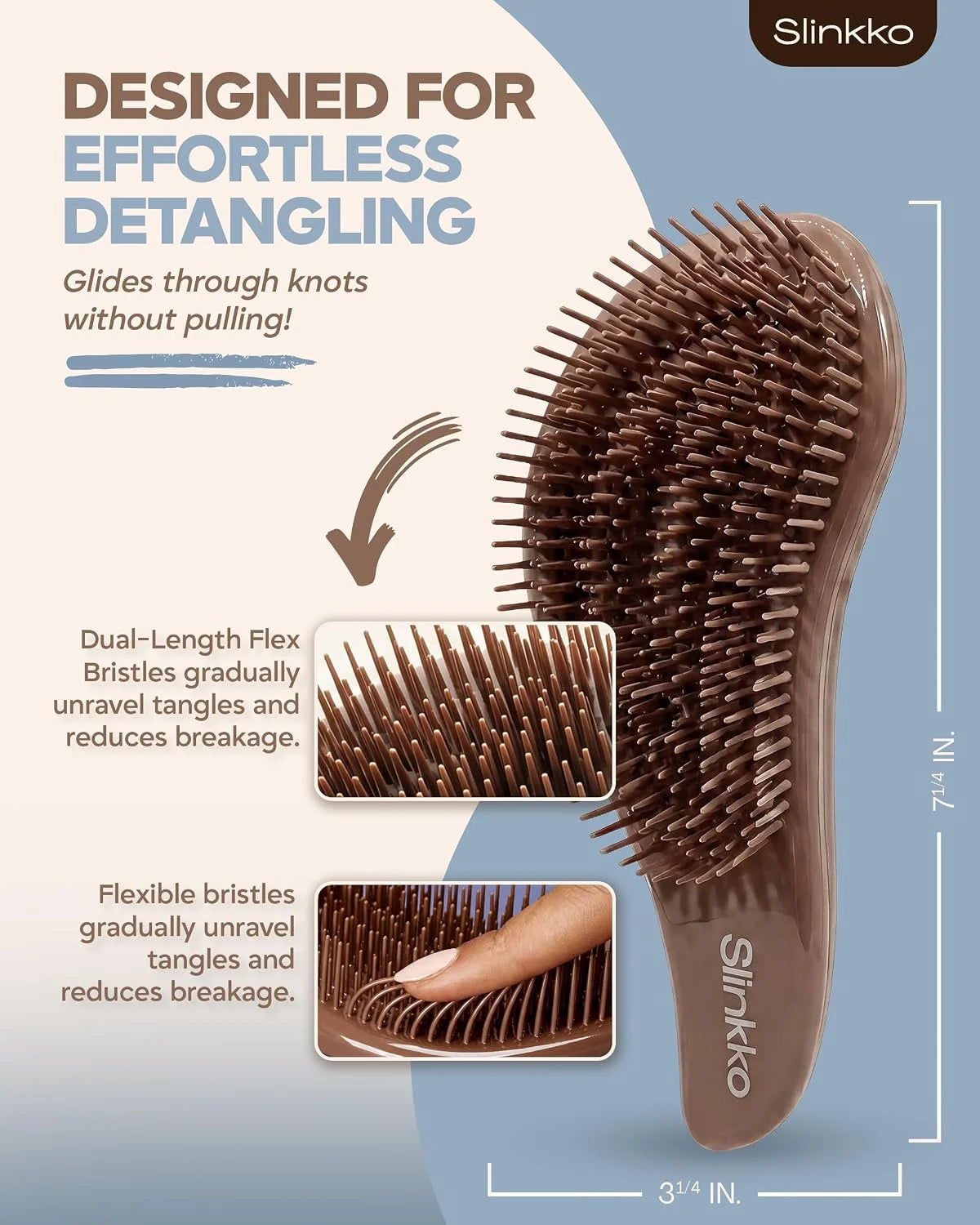 Detangler Brush, Hair Brush for Women, Men & Kids - Detangling Hair Brush for Curly, Thick, Fine & Wavy Hair - Anti-Breakage Wave Brush, Pain-Free Hairbrush, Special Edition Burgundy