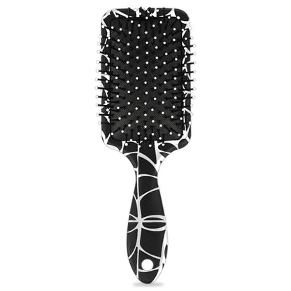 Personalized-Kids-Hair-Brush for Boy Girls Custom Gift Detangler Brush Soft Bristle Hair Brushes Travel Hair Brush for All Hair Types Christmas Hallowmas Spider Web Sliver Dot