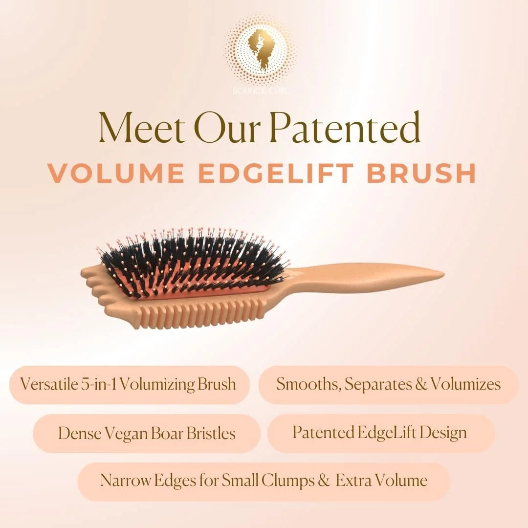 Bounce Curl Volume EdgeLift Brush, 5-In-1 Styling Tool Defined Curls Purple