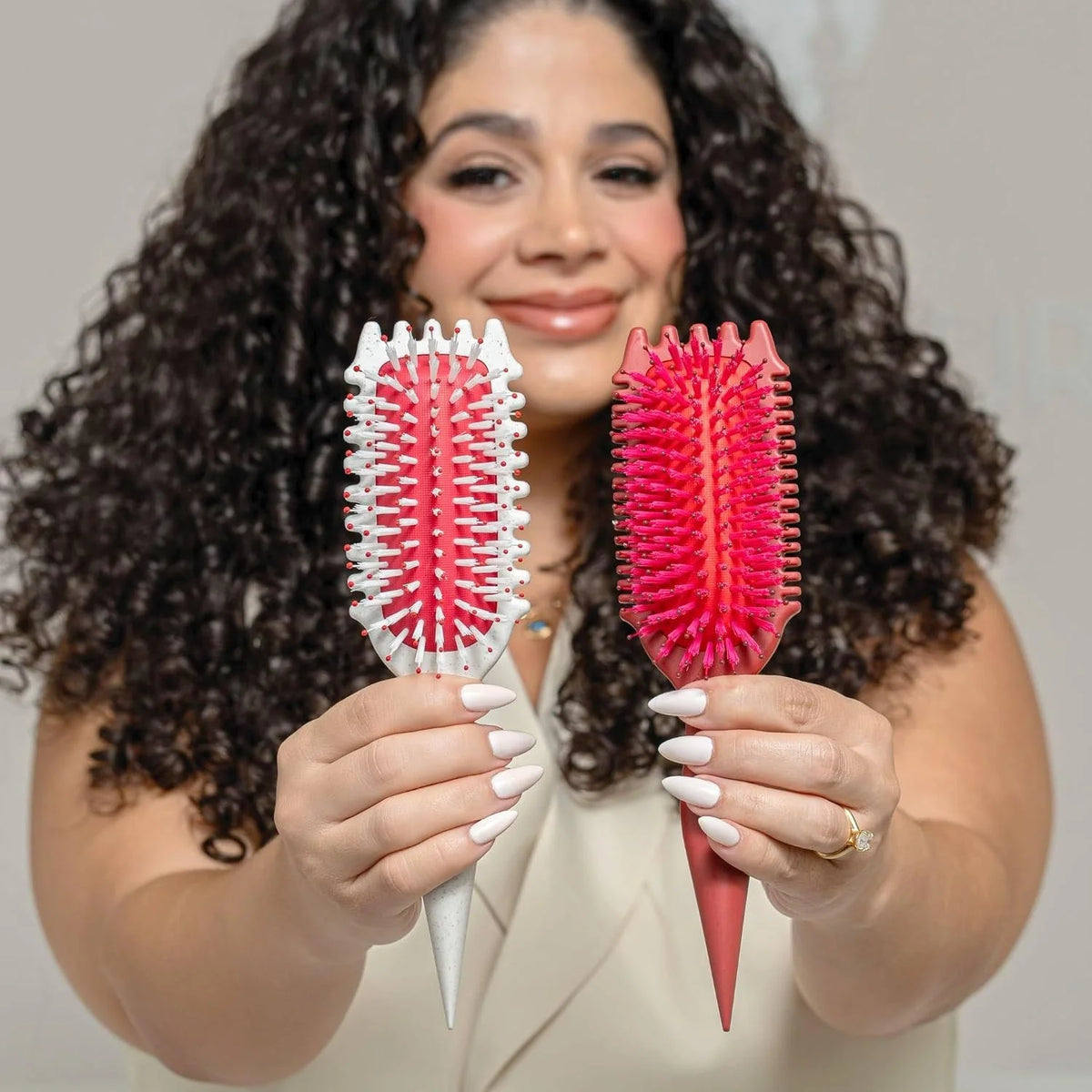 Bounce Curl Volume EdgeLift Brush, 5-In-1 Styling Tool Defined Curls Purple