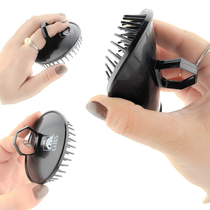 G.B.S Easy to Hold Hair Scalp Shampoo Brush Scrubber, 4 Black, 4 Red, Pack of 8