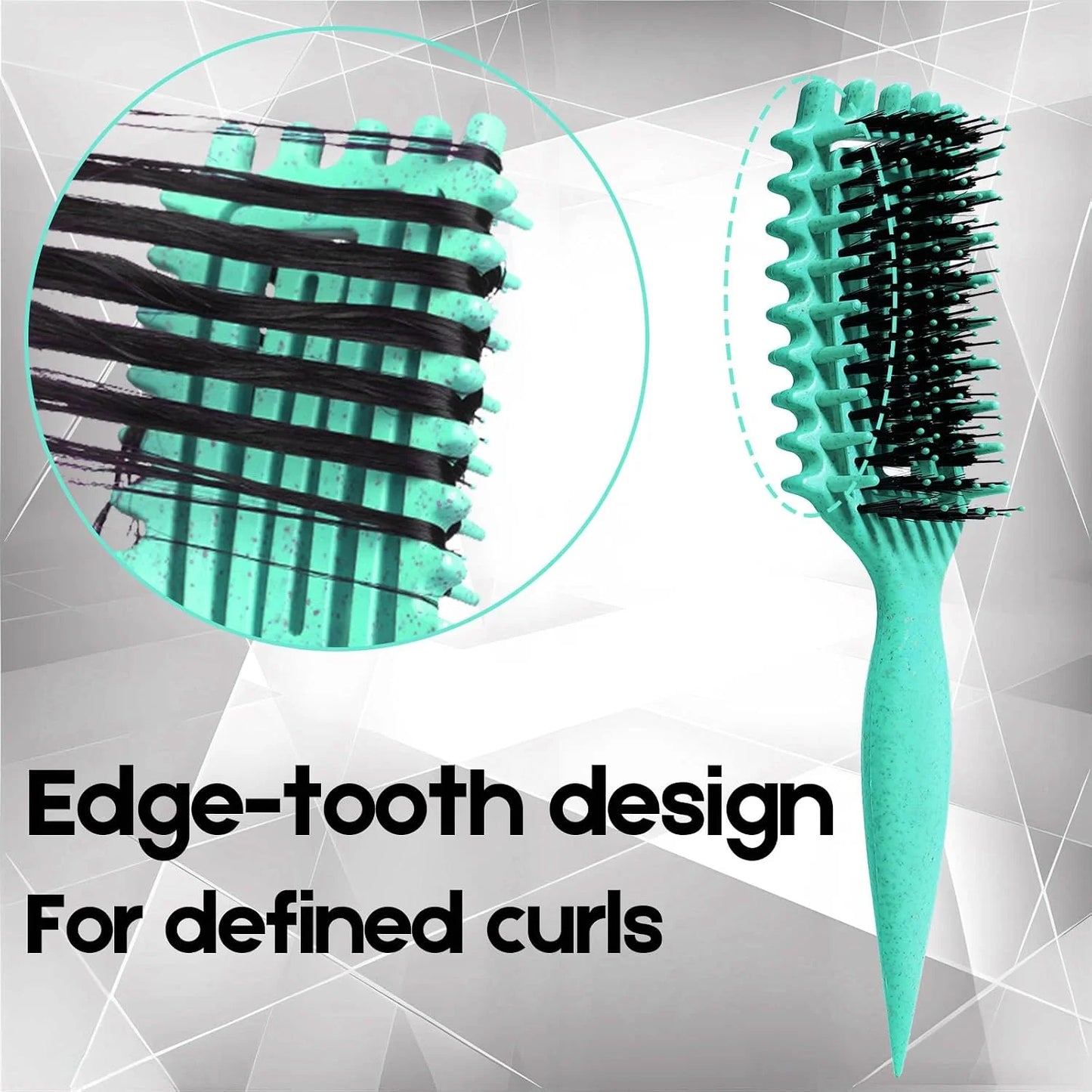 Curly Hair Brush Candybrush Curl Defining Brush for Detangling Shaping and Defining Curls for Women, Men, Wet & Dry Hair (Green Pink)