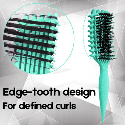 Curly Hair Brush Candybrush Curl Defining Brush for Detangling Shaping and Defining Curls for Women, Men, Wet & Dry Hair (Green Pink)