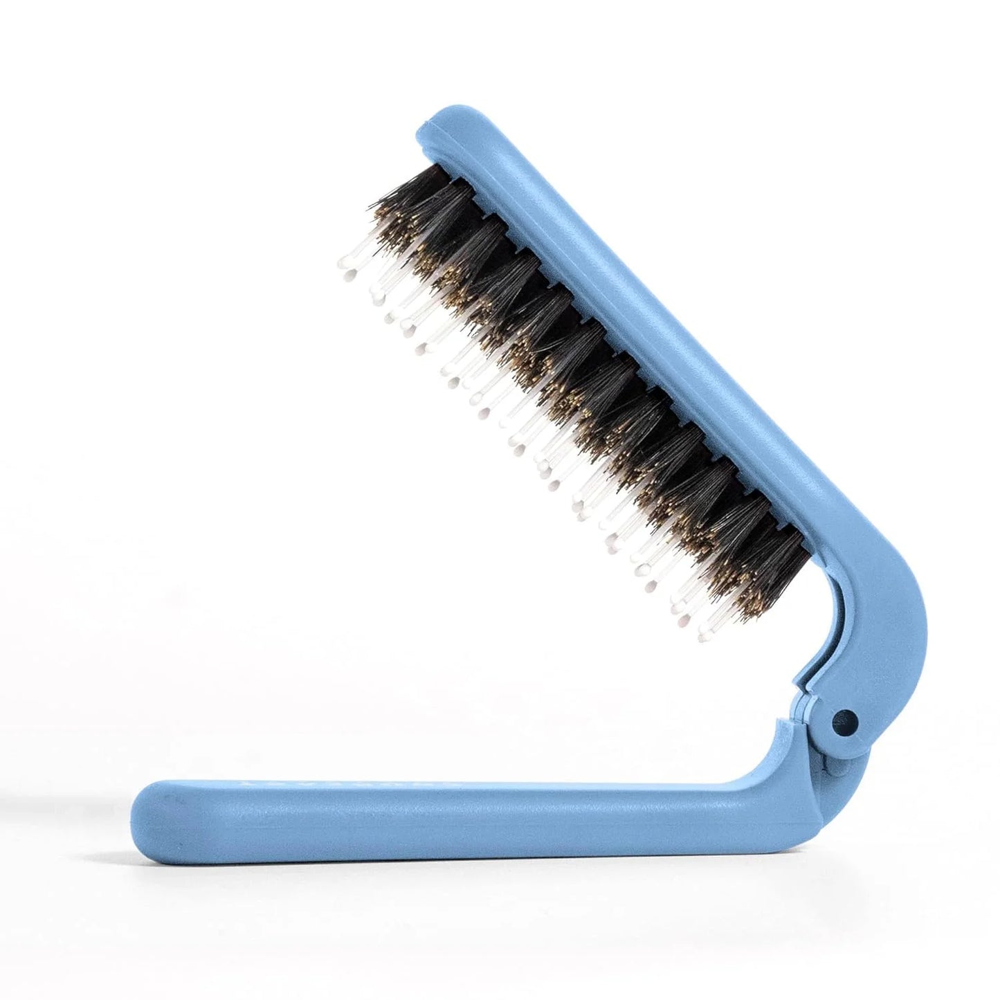 Uffy MiniPop Travel Hair Brush – Mini Folding Boar Bristles for Women, Men & Kids | Kid-Friendly Portable Purse Brush for Wet & Dry Hair, Curly or Straight | Pocket-Size Detangler – Hot Pink