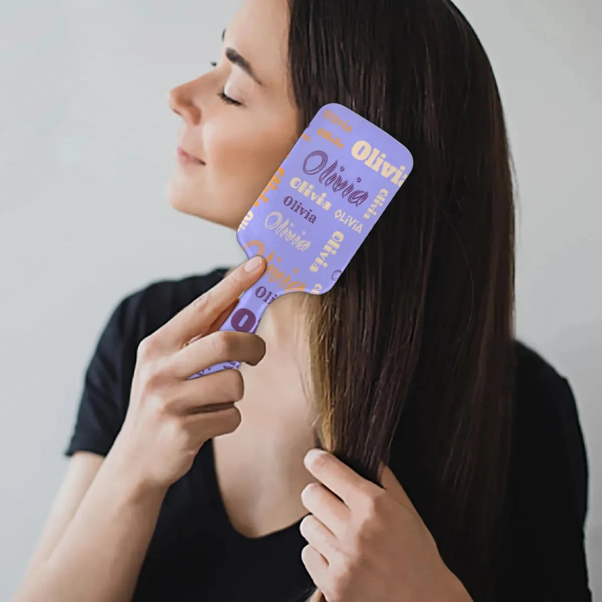 Personalized Name Hair Brush Detangler Brush Gifts for Women Man Custom Detangler-Hair-Brush Kids-Toddler-Girls for Travel All Hair Types