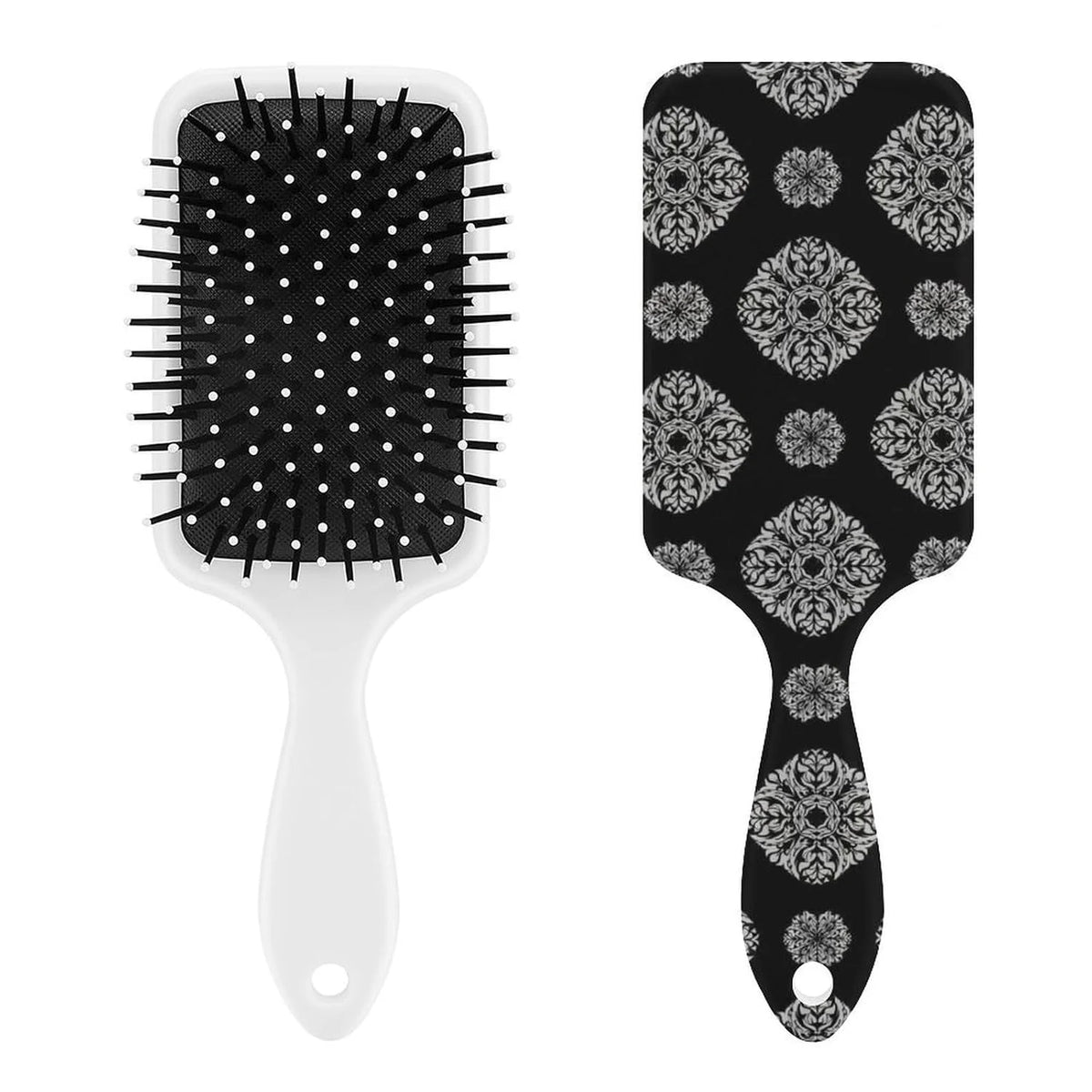 Air-Cushion Comb Black Gold Glitter Cheetah Leopard Print, Smooth Hair Salon Anti-Knotting Fluffy, For Long Thick Curly Hair, 1 Pack