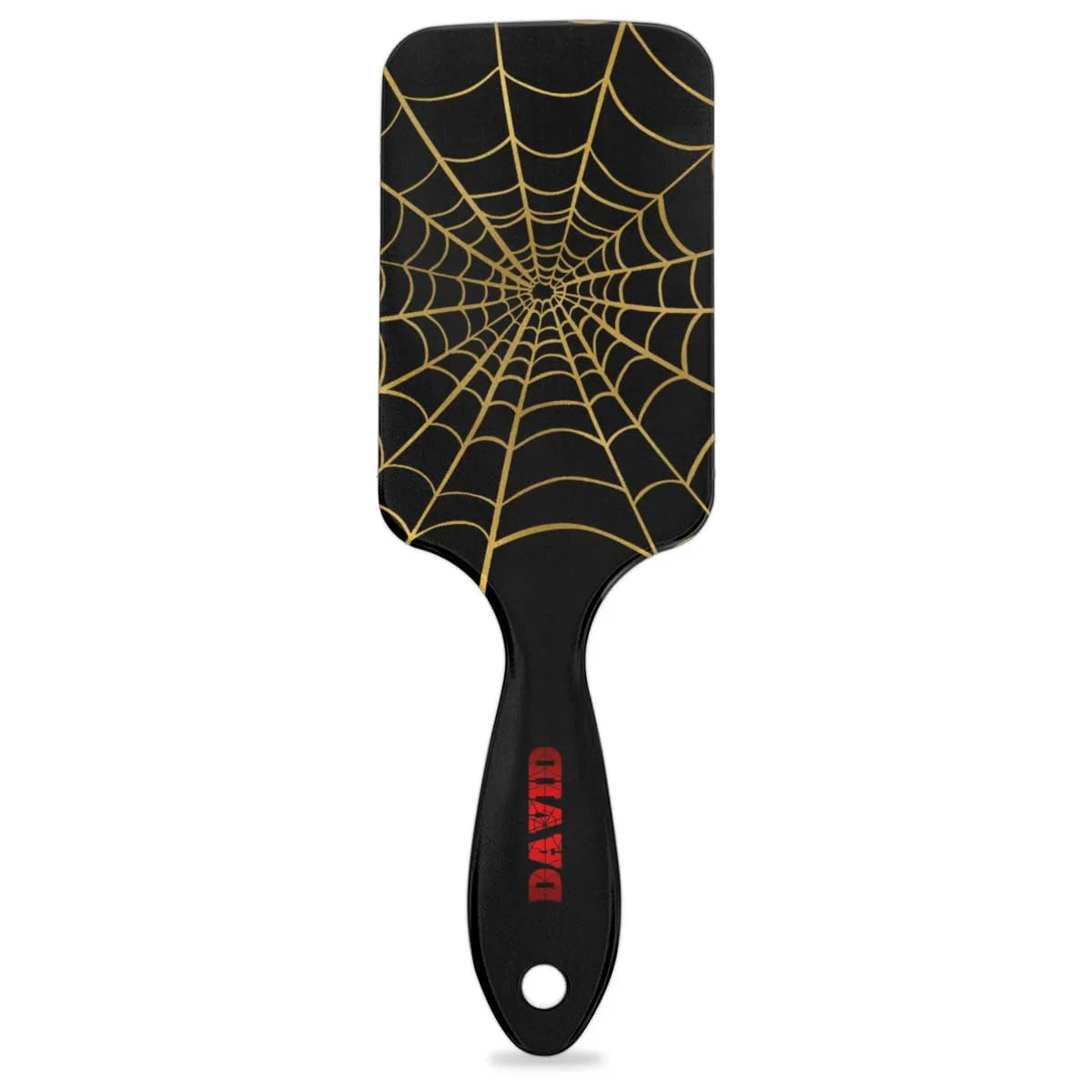 Personalized-Kids-Hair-Brush for Boy Girls Custom Gift Detangler Brush Soft Bristle Hair Brushes Travel Hair Brush for All Hair Types Christmas Hallowmas Spider Web Sliver Dot