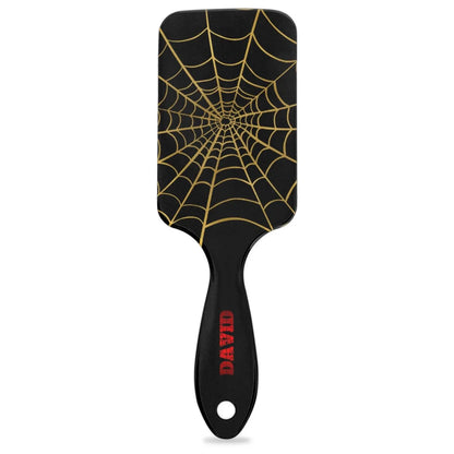 Personalized-Kids-Hair-Brush for Boy Girls Custom Gift Detangler Brush Soft Bristle Hair Brushes Travel Hair Brush for All Hair Types Christmas Hallowmas Spider Web Sliver Dot