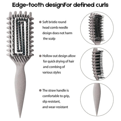 Curly Hair Brush Candybrush Curl Defining Brush for Detangling Shaping and Defining Curls for Women, Men, Wet & Dry Hair (Green Pink)