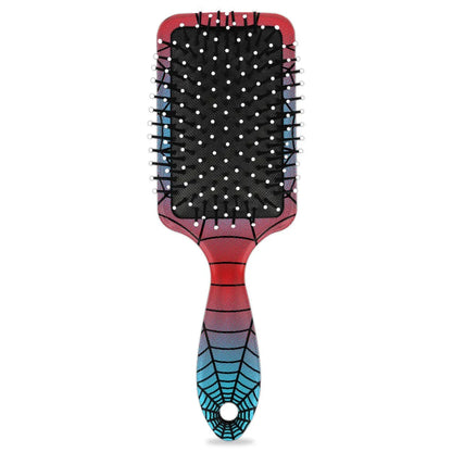 Personalized-Kids-Hair-Brush for Boy Girls Custom Gift Detangler Brush Soft Bristle Hair Brushes Travel Hair Brush for All Hair Types Christmas Hallowmas Spider Web Sliver Dot