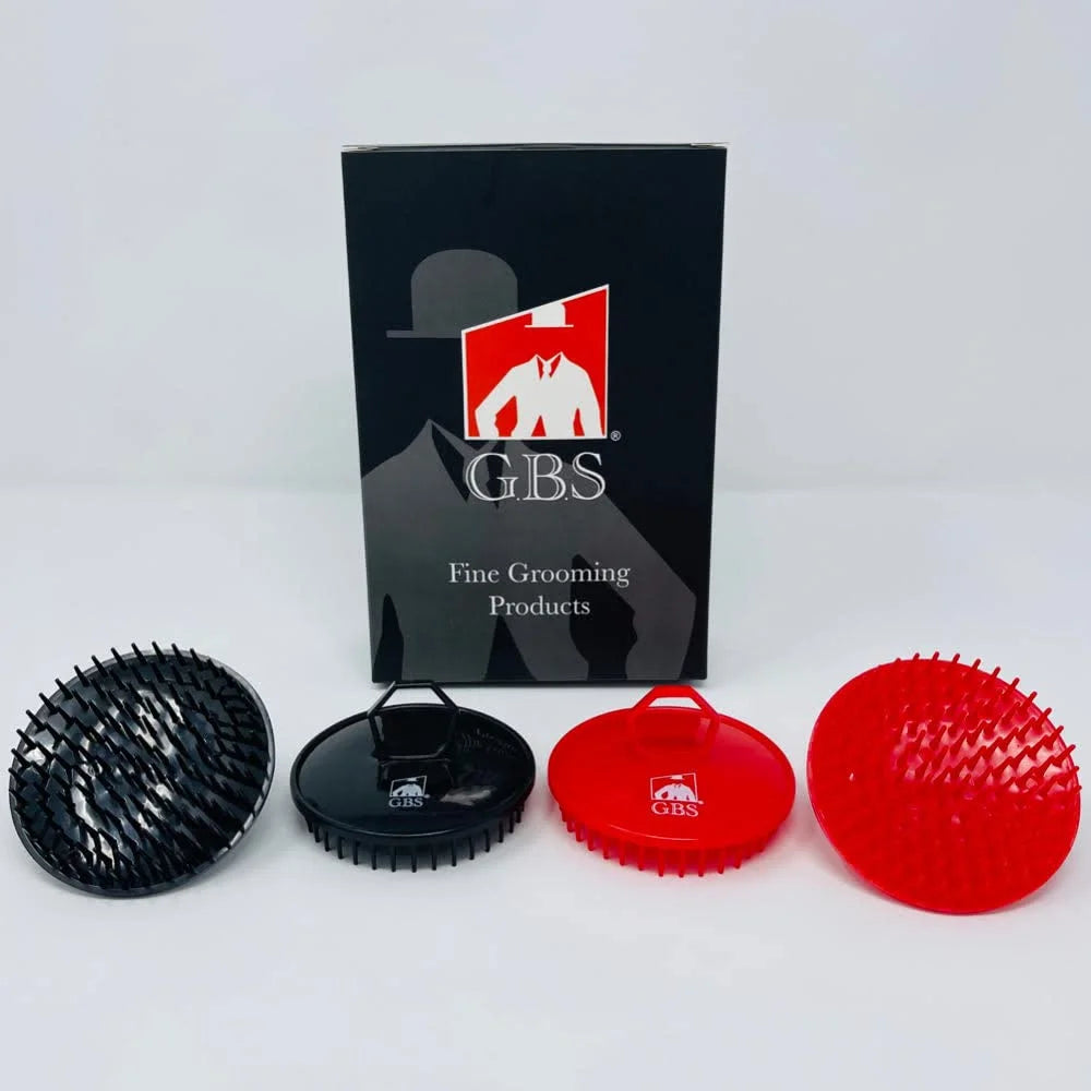 G.B.S Easy to Hold Hair Scalp Shampoo Brush Scrubber, 4 Black, 4 Red, Pack of 8