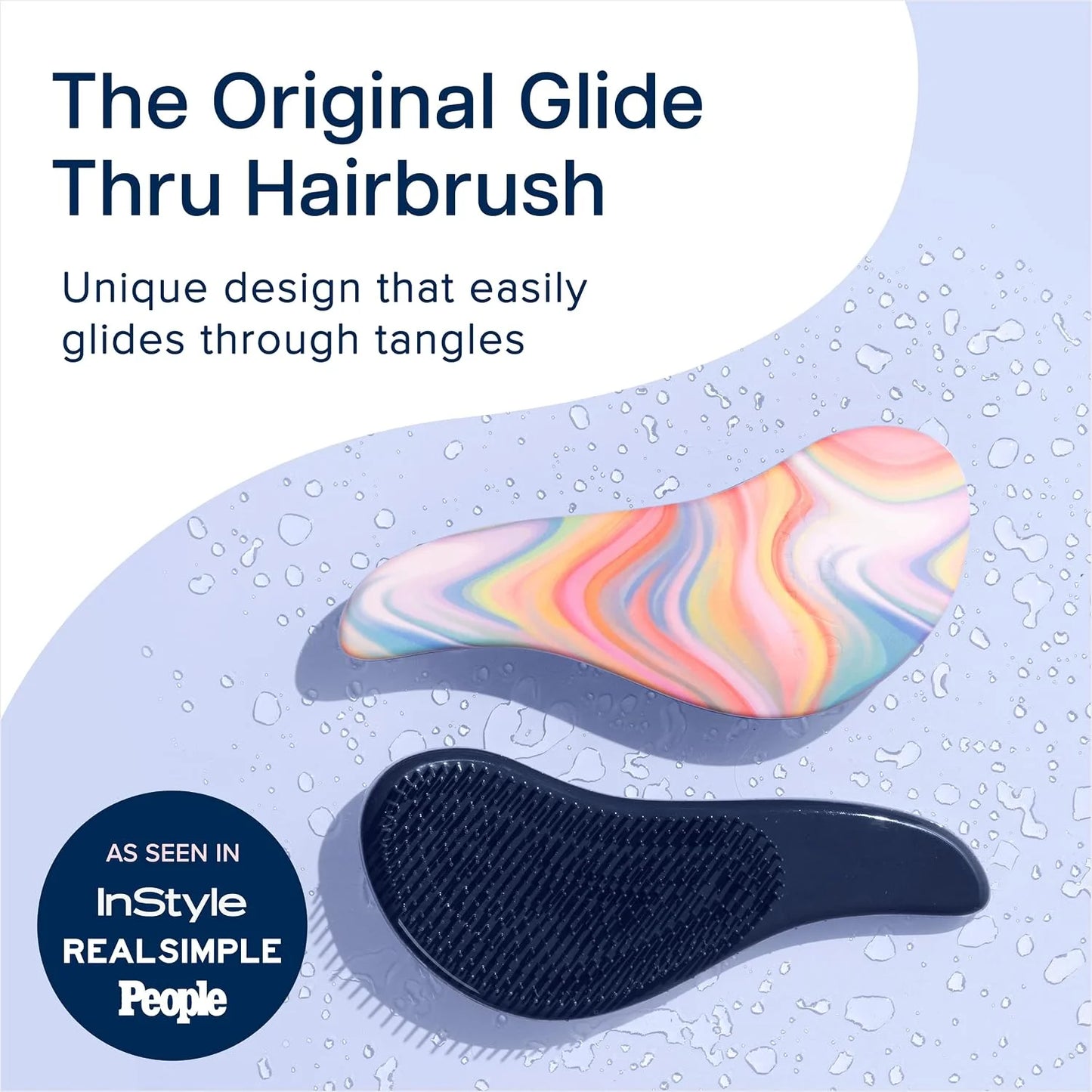 Crave Naturals Glide Thru Hair Brush - Detangler Brush for Curly, Straight, Wet or Dry Hair - Gentle Detangling Brushes for Adults, Kids, Toddlers - Hair Accessories for Women, 7.5x3" - Pink